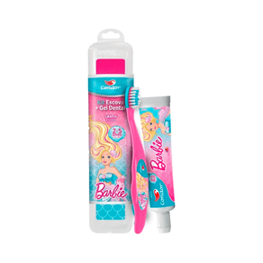 Kit Escova Dental Condor Barbie + Gel Dental Tutti Frutti 50G