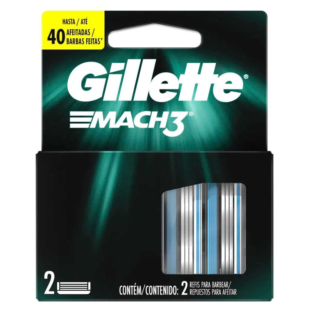 Carga Para Aparelho De Barbear Gillette Mach3 2 Unidades