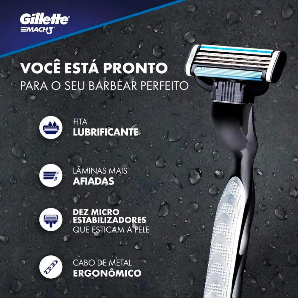 Carga Para Aparelho De Barbear Gillette Mach3 2 Unidades - Imagem 2