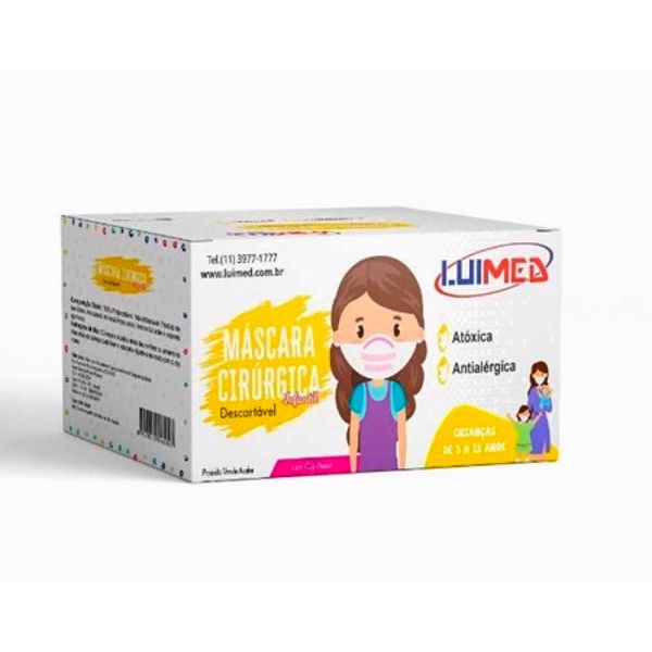 Máscara Cirúrgica Descartável Luimed Branca 50 Unidades