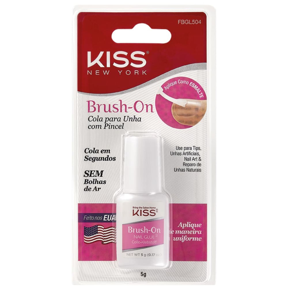 Cola Para Unhas Postiças Kiss New York Brush-on 5g