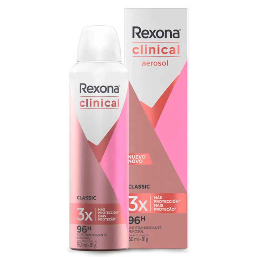 Desodorante Rexona Feminino Clinical Classic Aerosol 150ml