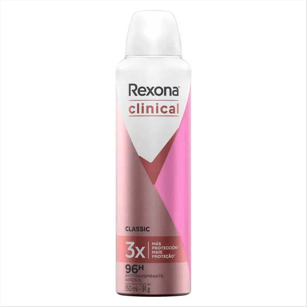 Desodorante Rexona Feminino Clinical Classic Aerosol 150ml - Imagem 2