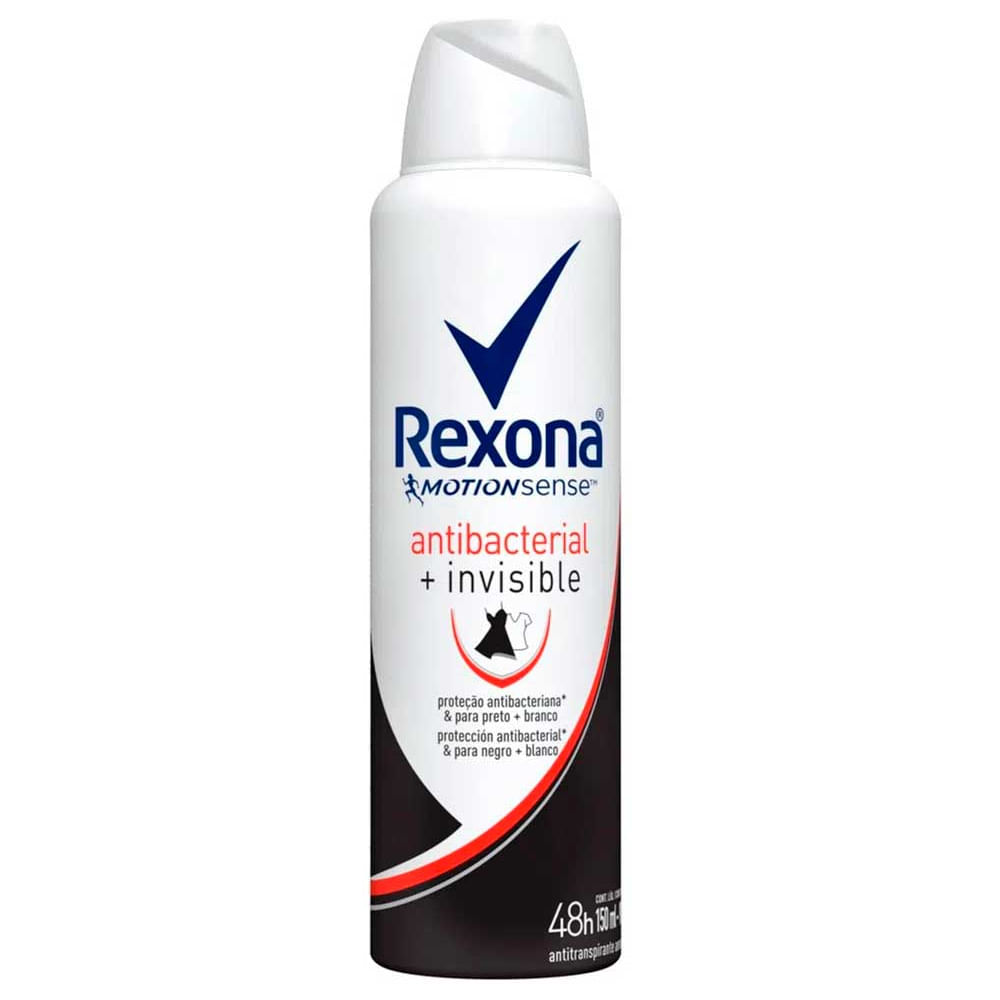 Desodorante Rexona Feminino Antibacterial Invisible Aerosol 150ml