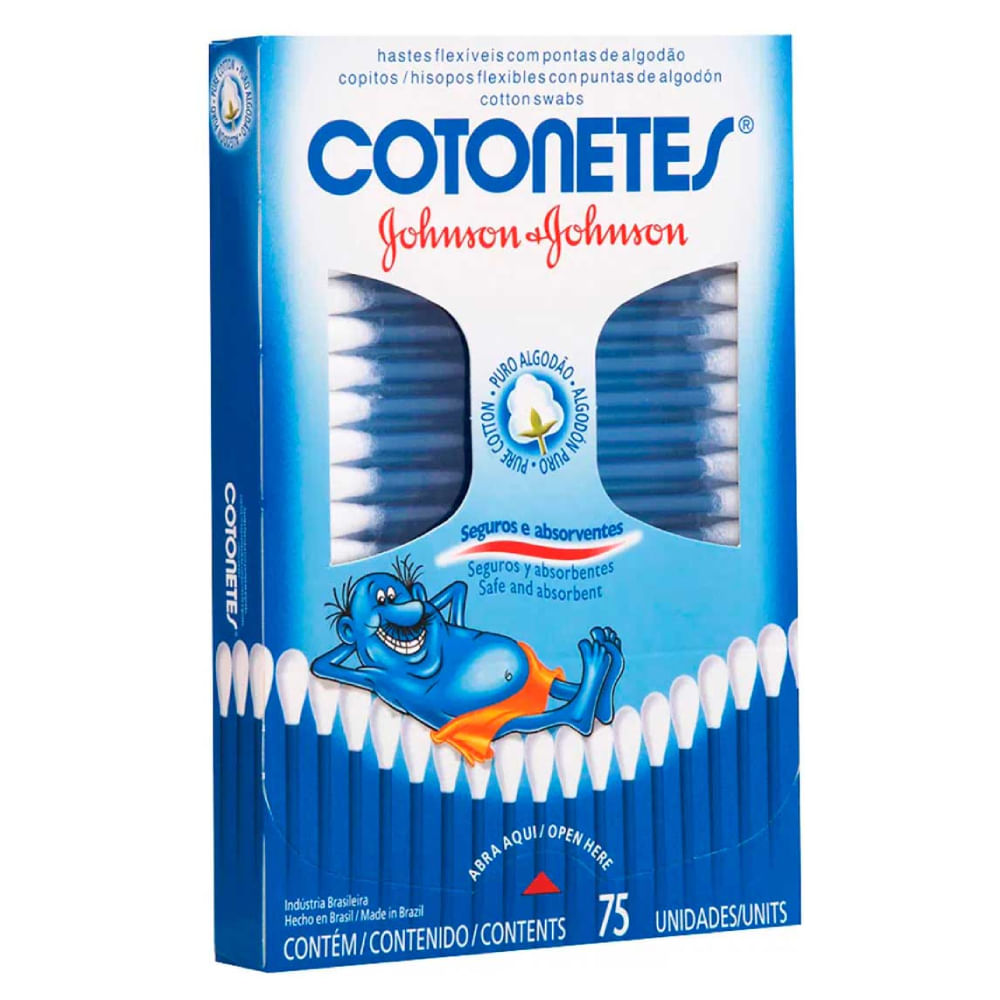 Hastes Flexíveis Johnson & Johnson Cotonetes 75 Unidades
