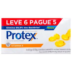 Sabonete Em Barra Protex Vitamina E 6 Unidades De 85G