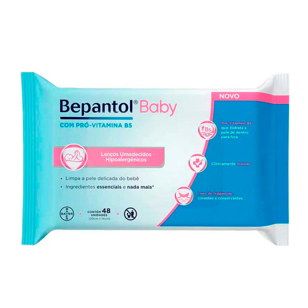 Lenços Umedecidos Bepantol Baby Com 48 Unidades