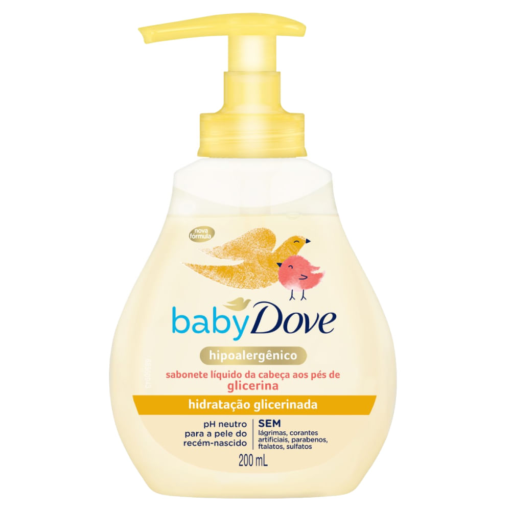 Sabonete Líquido Baby Dove Da Cabeça Aos Pés Hidratação Glicerinada 200ml