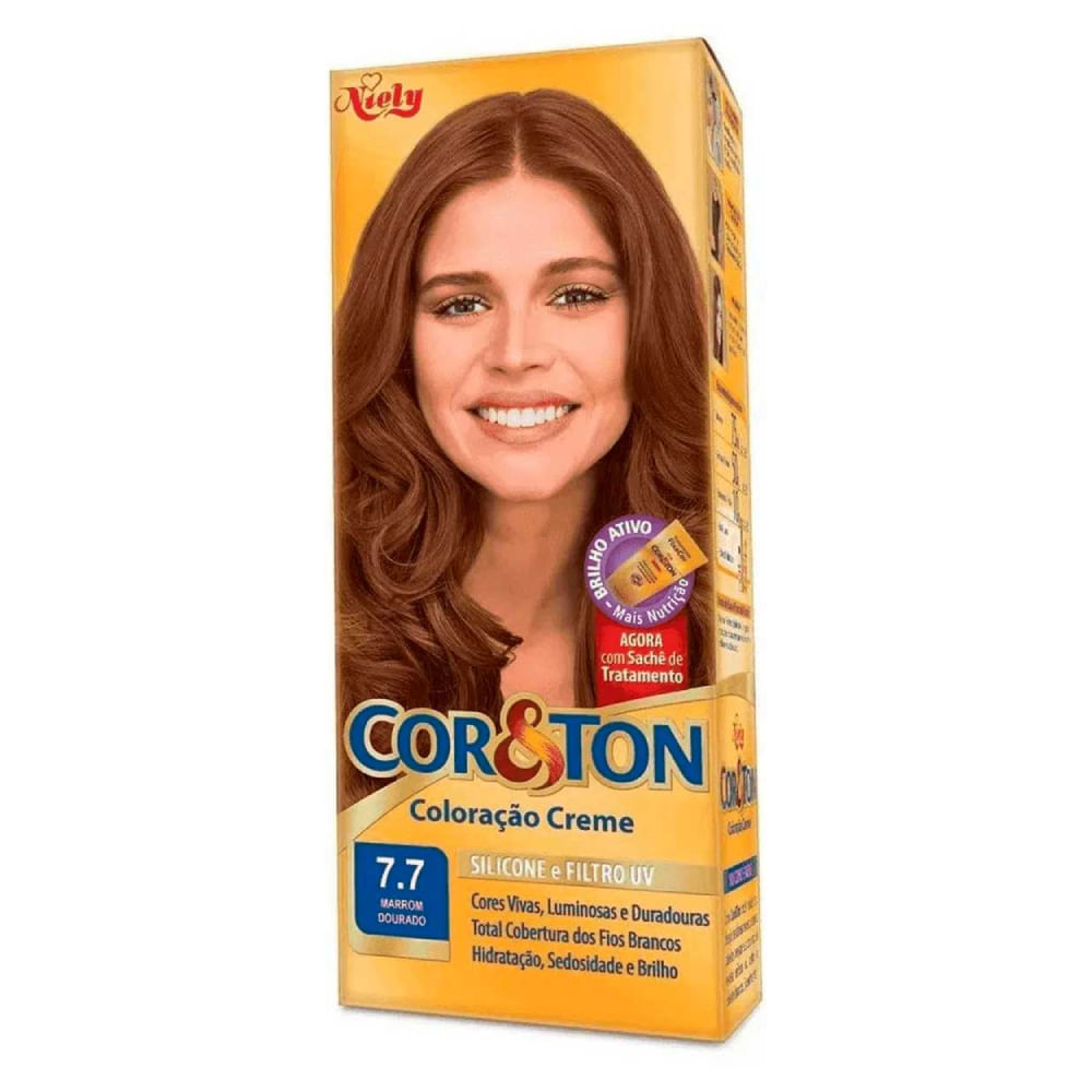 Tintura Cor&ton N 7.7 Marrom Dourado 1 Kit
