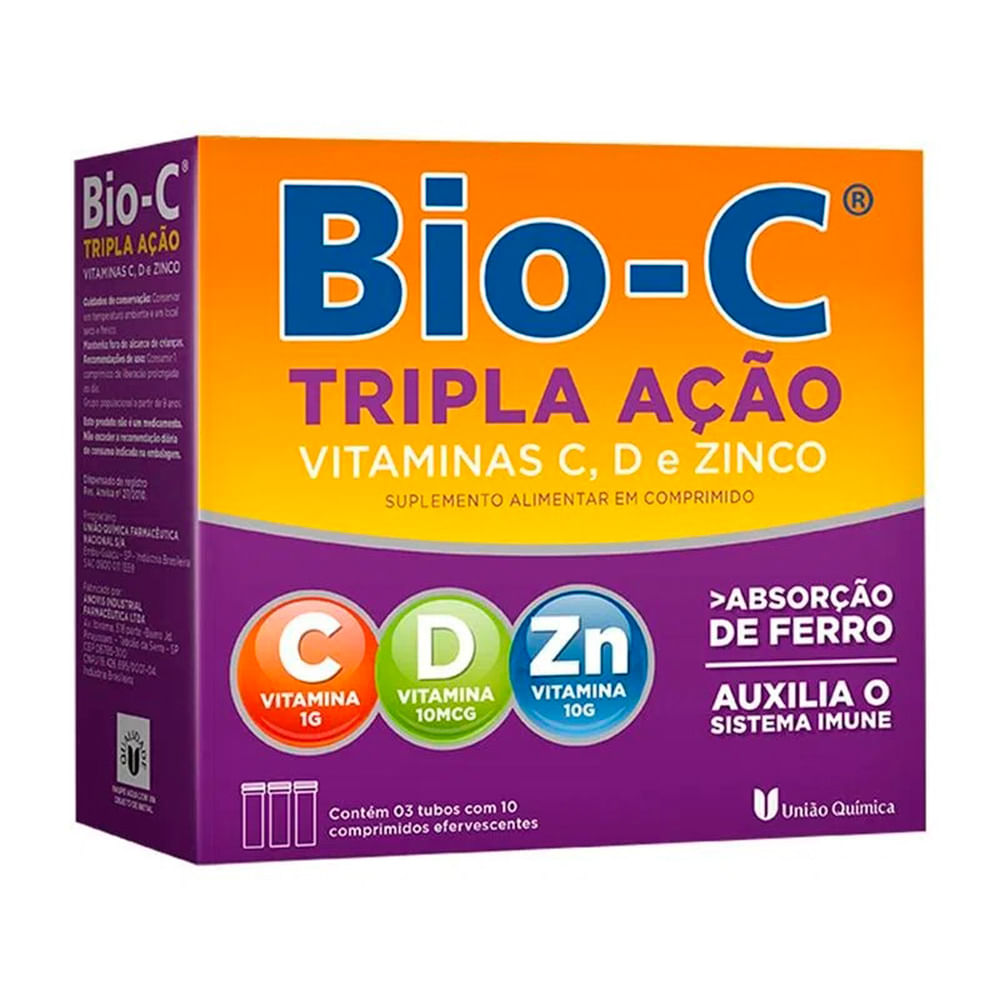Bio-c Tripla Ação 30 Comprimidos Efervescentes