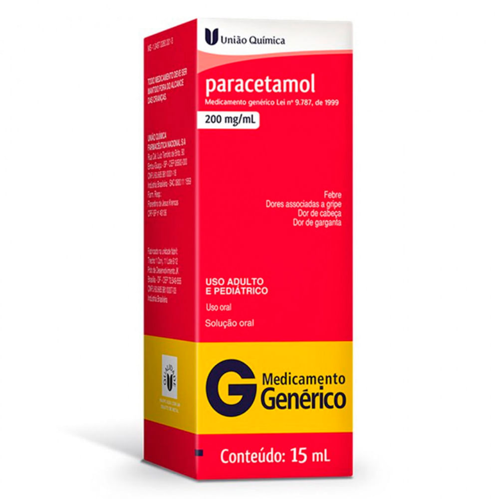 Paracetamol Solução Oral 15ml União Química