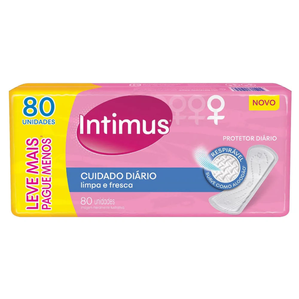 Protetor Diário Intimus Days Sem Abas Sem Perfume 80 Unidades