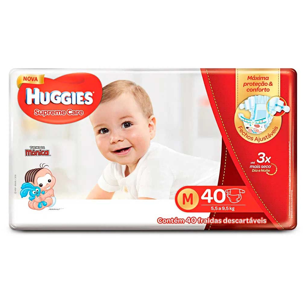 Fralda Huggies Supreme Care M 40 Unidades