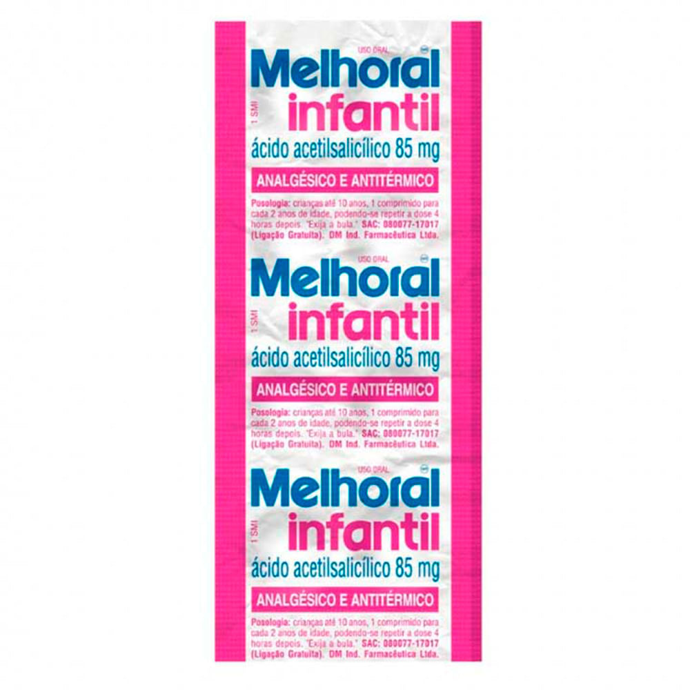 Melhoral Infantil 85mg 8 Comprimidos