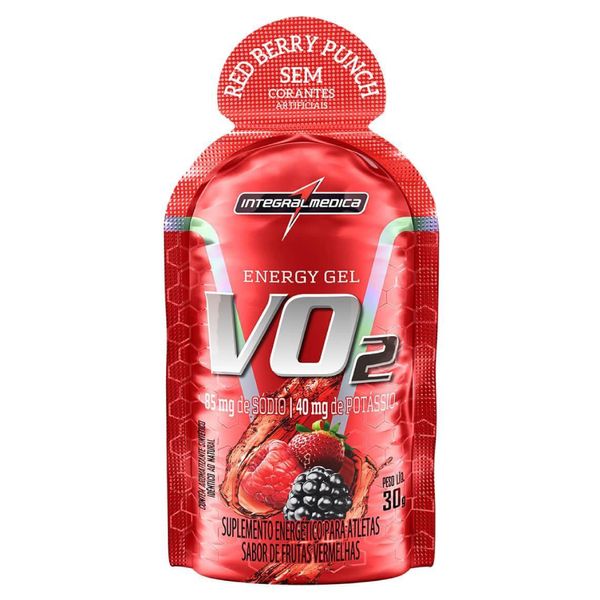 Energy Gel Vo2 Integralmedica Frutas Vermelhas Sachê De 30g
