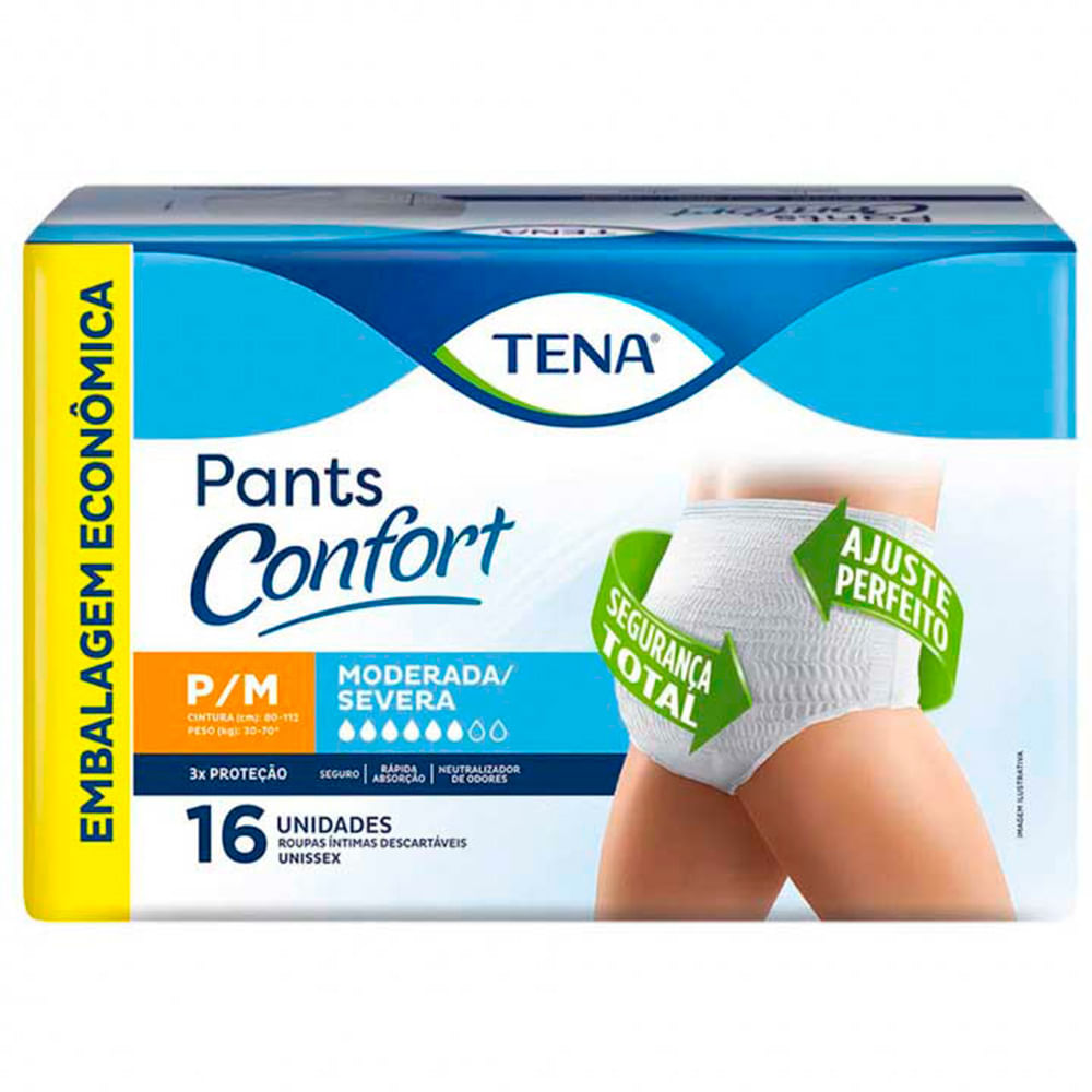 Roupa Íntima Descartável Tena Pants Confort P/m 16 Unidades