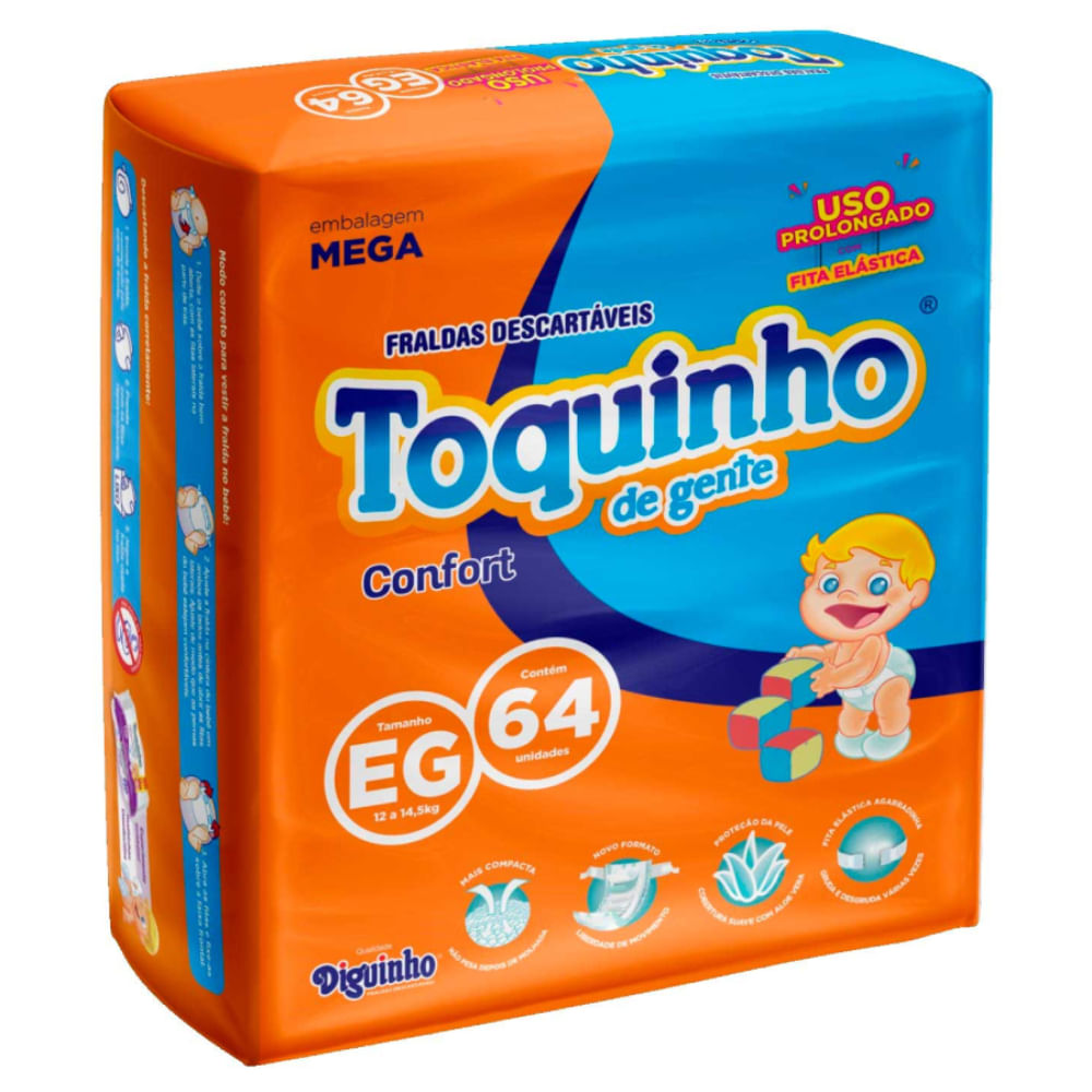 Fralda Toquinho Da Gente Confort Eg 64 Unidades
