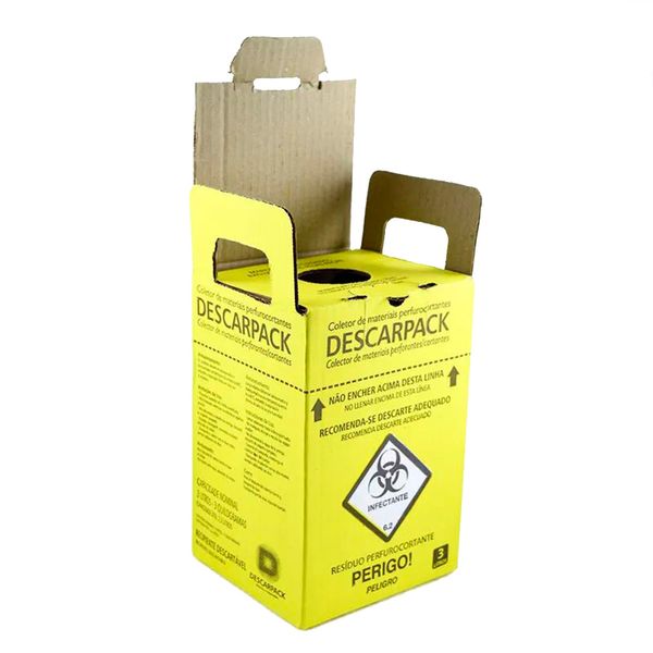 Caixa Coletora De Matterial Perfurocortante Descarpack 3l