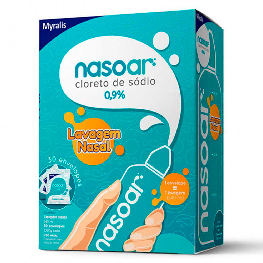 Nasoar Granulado Para Solução Nasal 30 Envelopes De 2,160g + Frasco Aplicador 240ml