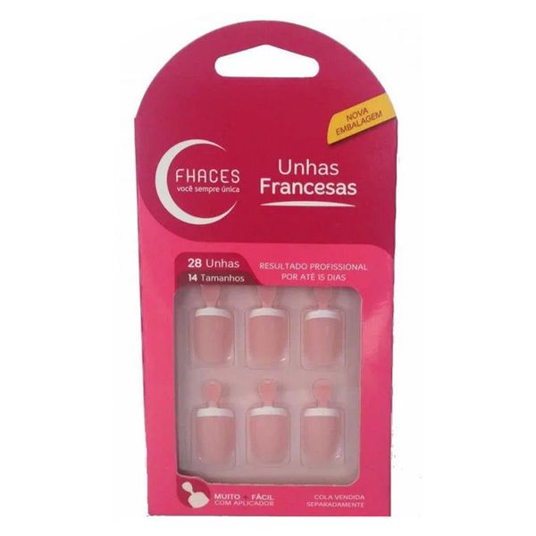 Unhas Fhaces Renda Francesa 28 Unidades
