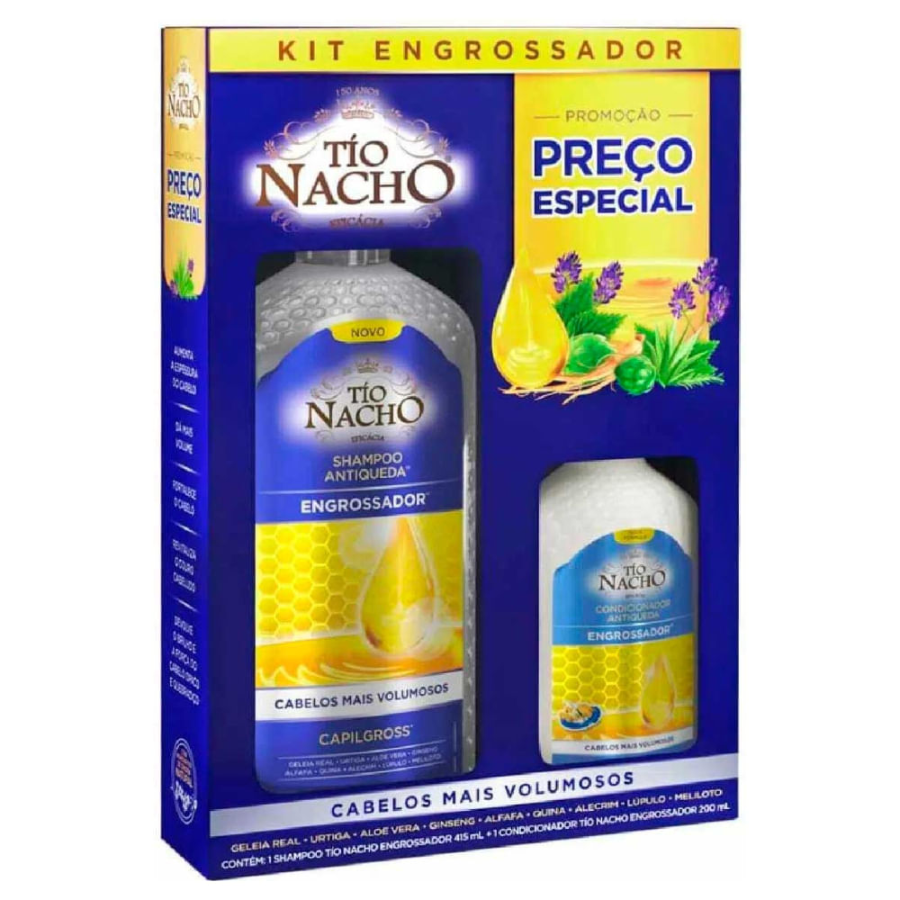 Kit Tío Nacho Antiqueda Engrossador Shampoo 415ml + Condicionador 200ml