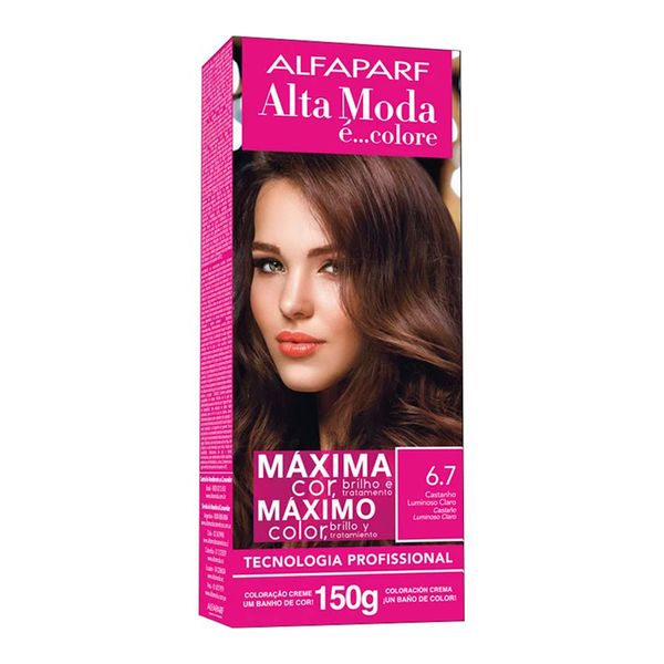 Tintura Alfaparf Alta Moda É Colore N 6.7 Castanho Luminoso Claro 1 Kit