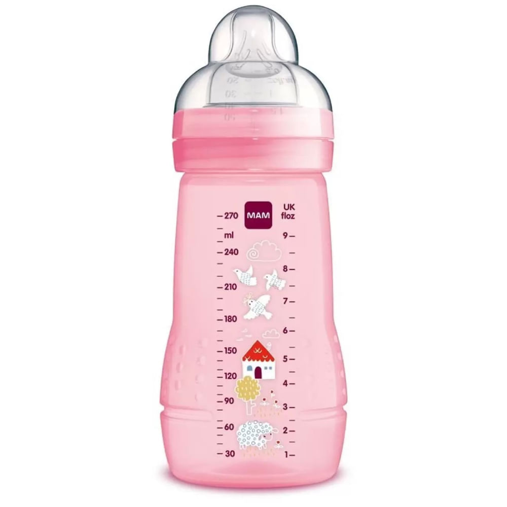 Mamadeira Mam Easy Active Rosa 2+ Meses 270ml 1 Unidade