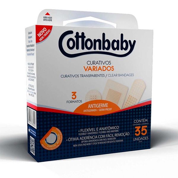Curativo Cottonbaby Transparente Variados 35 Unidades