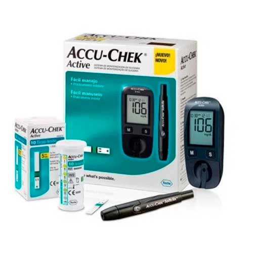 Kit Accu-chek Active Para Monitoração De Glicemia + Tiras 10 Unidades