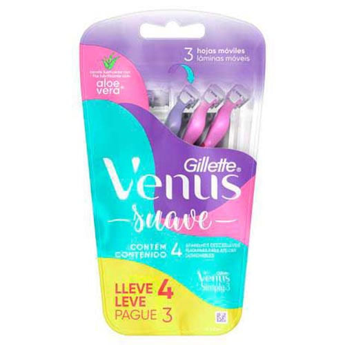 Aparelho De Depilação Gillette Venus Suave 4 Unidades