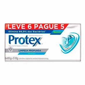 Sabonete Em Barra Protex Limpeza Profunda 6 Unidades De 85G