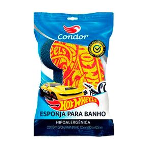 Esponja De Banho Infantil Condor Hot Wheels 1 Unidade