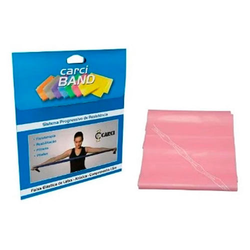Faixa Elástica Carci Leve 1,5m Rosa 1 Unidade