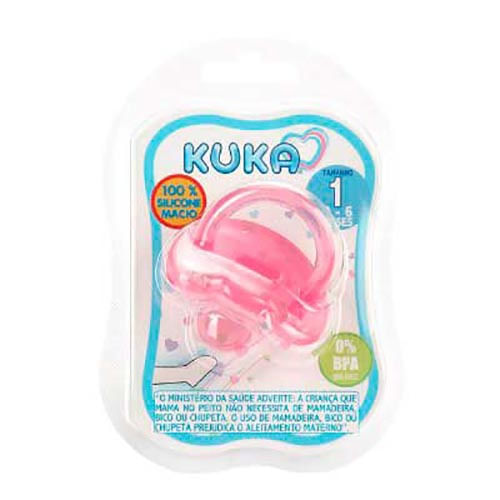 Chupeta Kuka Soft Ortodôntica 2702 Rosa 0 A 6 Meses 1 Unidade