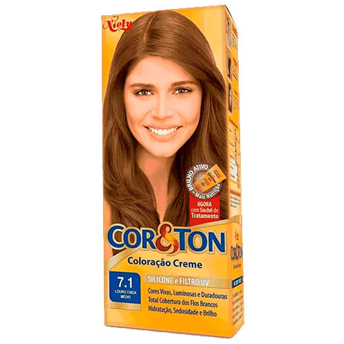 Tintura Cor&ton N 7.1 Louro Cinza Médio 1 Kit