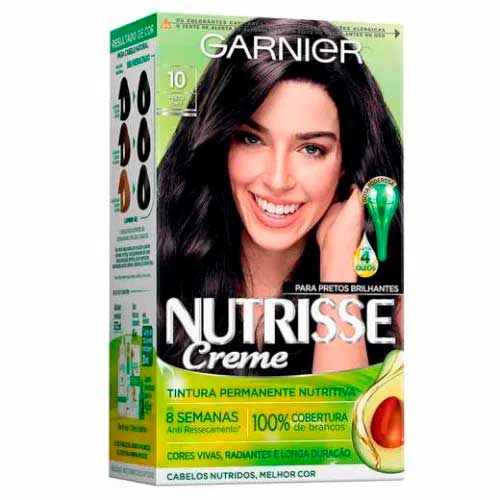 Tintura Garnier Nutrisse Creme N 10 Ônix Preto 1 Kit