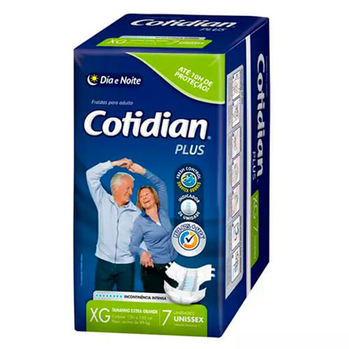 Fralda Geriátrica Cotidian Plus Unissex Xg 7 Unidades