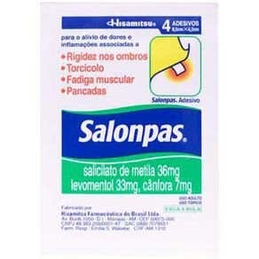 Salonpas Pequeno Adesivos Transdérmicos 4 Unidades