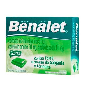 Benalet Menta 5Mg/50Mg/10Mg 12 Pastilhas