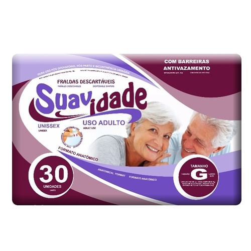 Fralda Geriátrica Suavidade G 30 Unidades