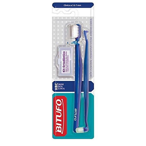 Kit Bitufo Escova Ortodôntico Cônica + Escova Intertufo + 6 Refis Interdentais