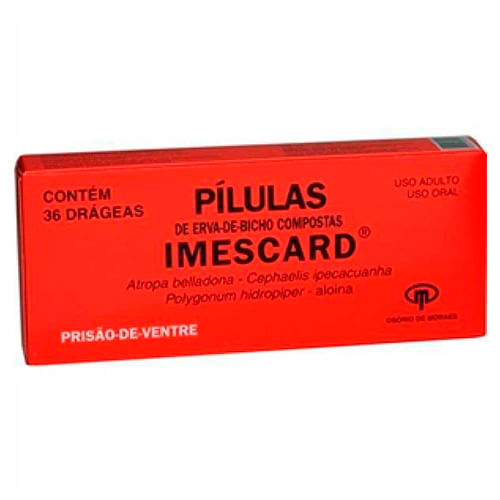 Imescard 10mg/10mg/10mg/30mg 36 Drágeas