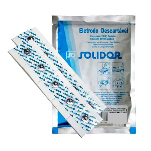 Eletrodo Descartável Ecg Solidor 50 Unidades