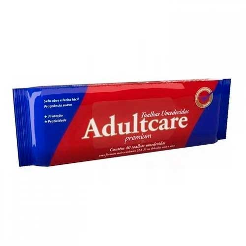 Lenços Umedecidos Adultcare Premium 40 Unidades