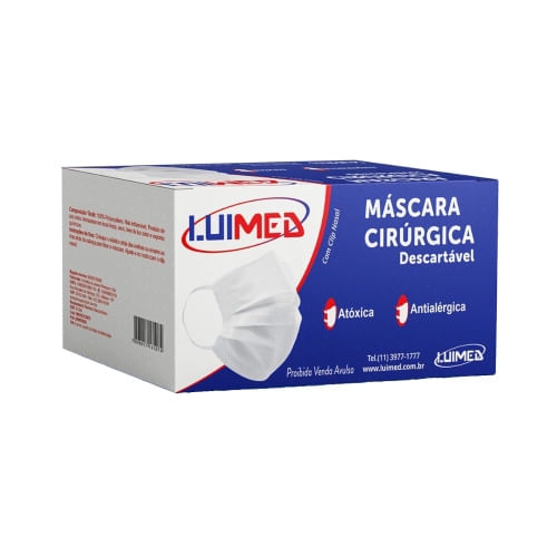 Máscara Cirúrgica Descartável Luimed Branca 50 Unidades