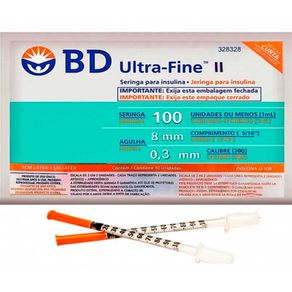 Seringa De Insulina Bd Ultra-Fine Ii 8X0,3Mm 10 Unidades preço