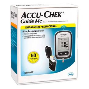 Kit Aparelho Medidor De Glicemia Accu-Chek + Tiras Teste Guide 50 Unidades