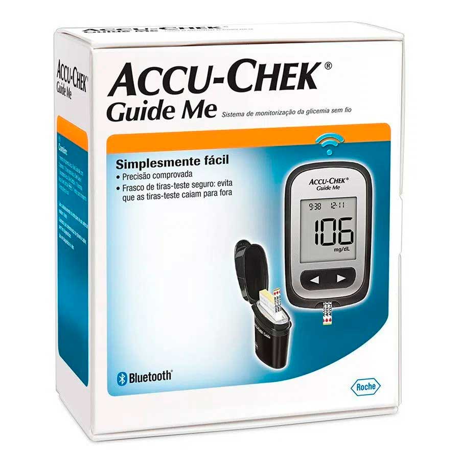 Kit Aparelho Medidor De Glicemia Accu-chek Guide + Tiras Teste Guide 10 Unidades