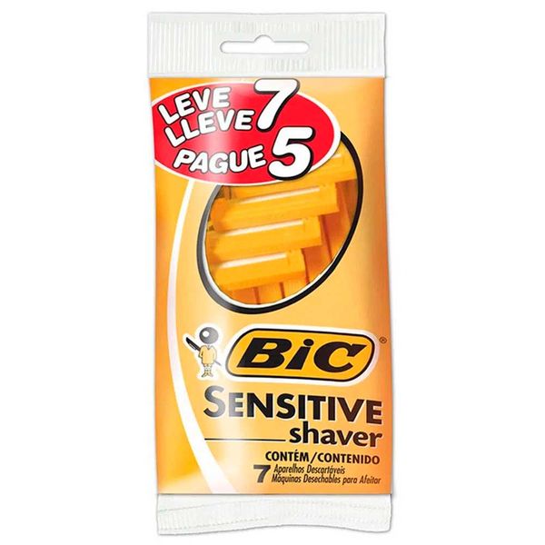 Aparelho De Barbear Bic Sensitive Shaver 7 Unidades