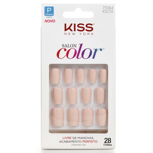 Unhas Postiças Salon Color Kiss New York Sweet Girl 28 Unidades